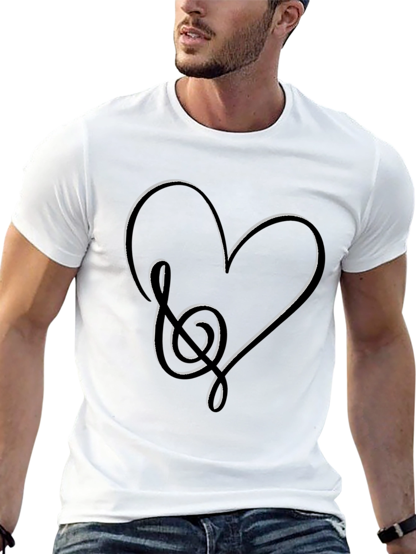 Music Heart Graphic Tee - Black