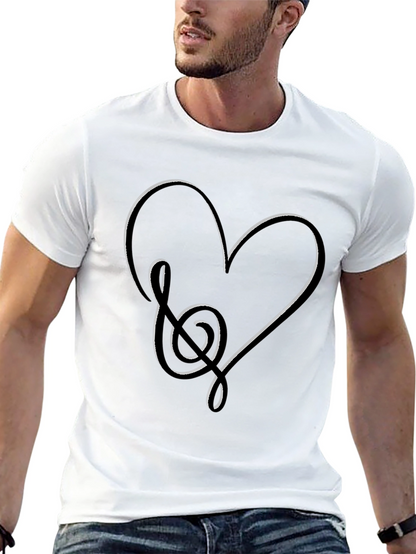 Music Heart Graphic Tee - Black