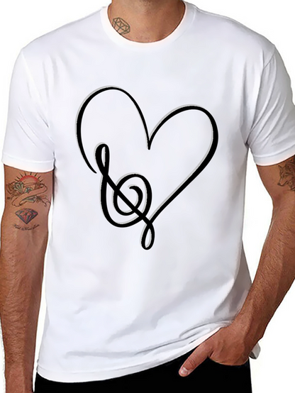 Music Heart Graphic Tee - Black