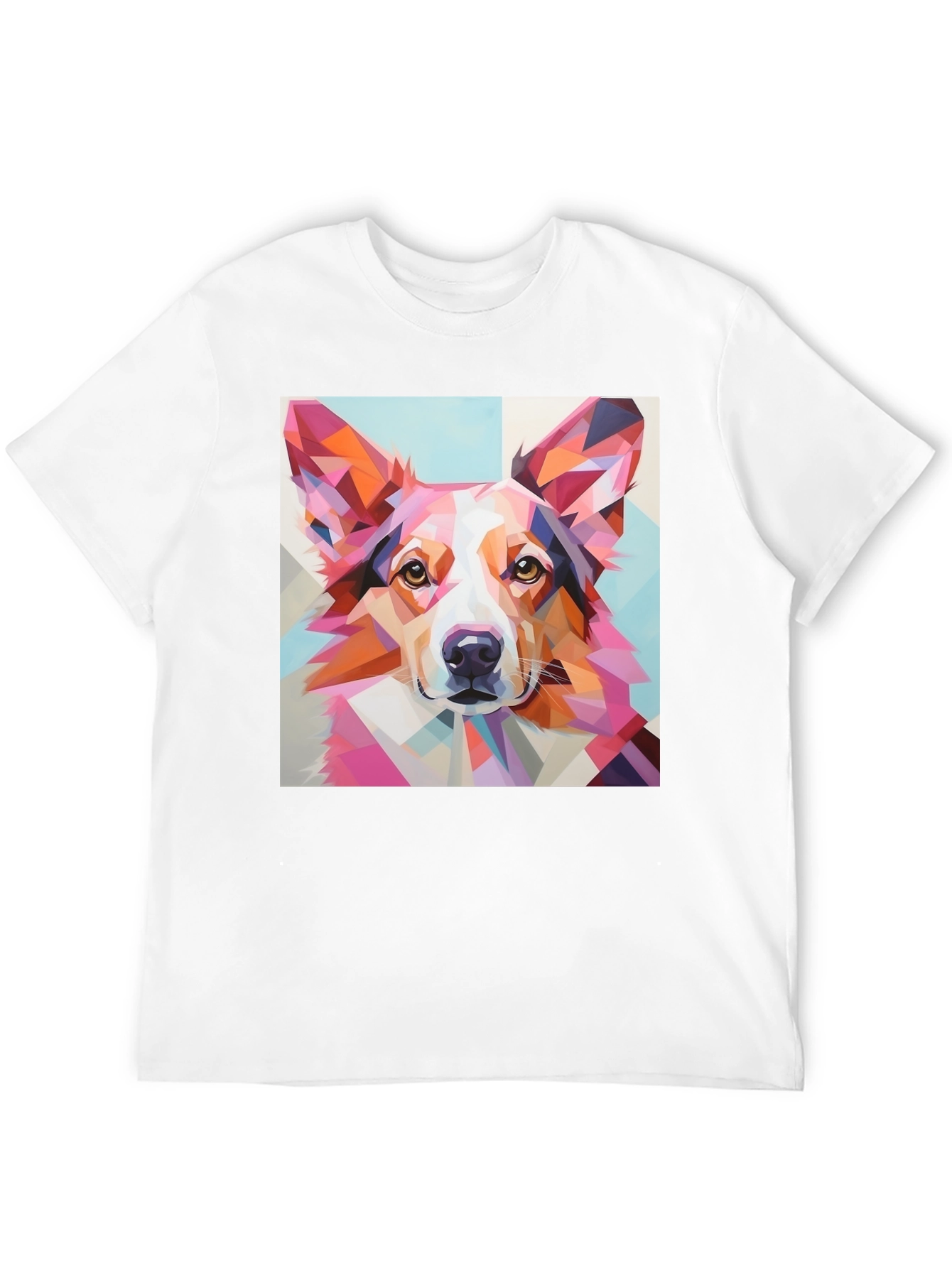 Geometric Dog Print T-Shirt - Unique Abstract Art Tee