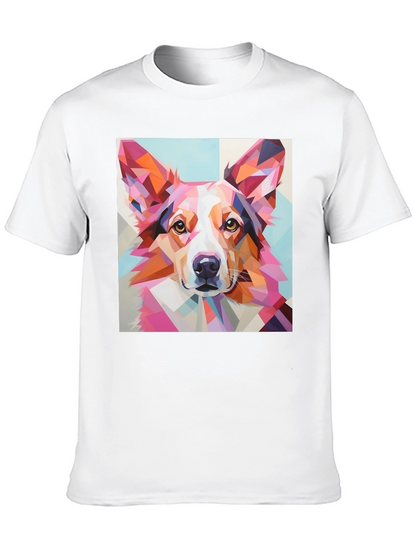 Geometric Dog Print T-Shirt - Unique Abstract Art Tee
