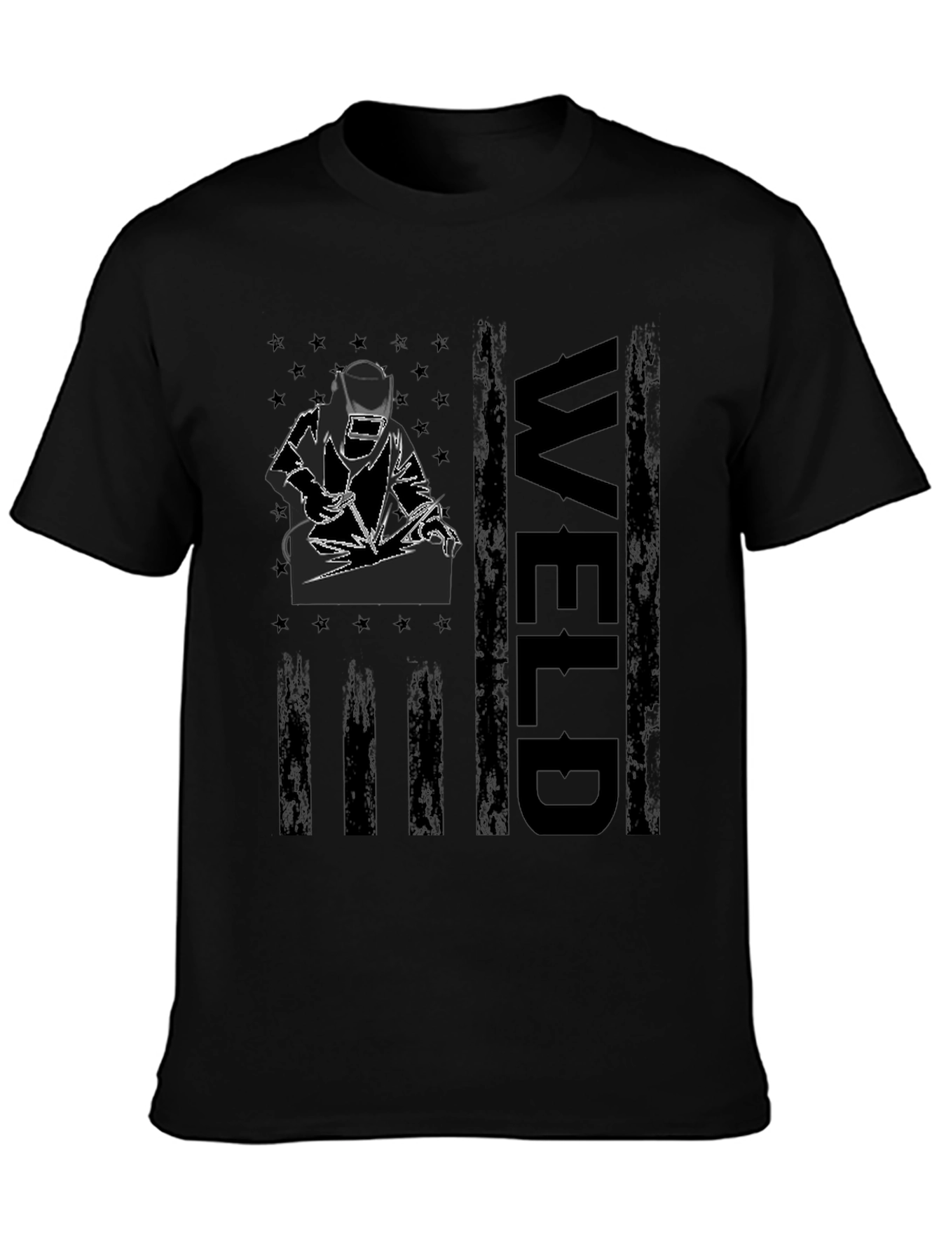 Welder American Flag Graphic Tee - Black