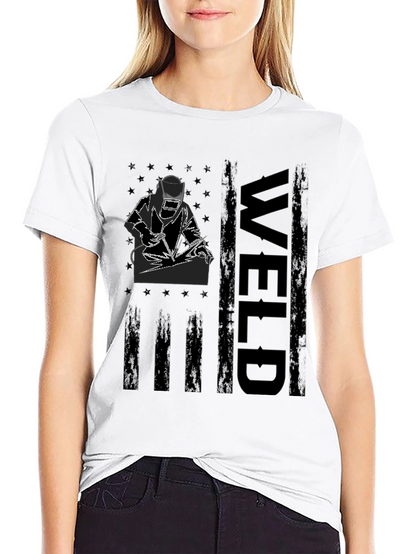 Welder American Flag Graphic Tee - Black