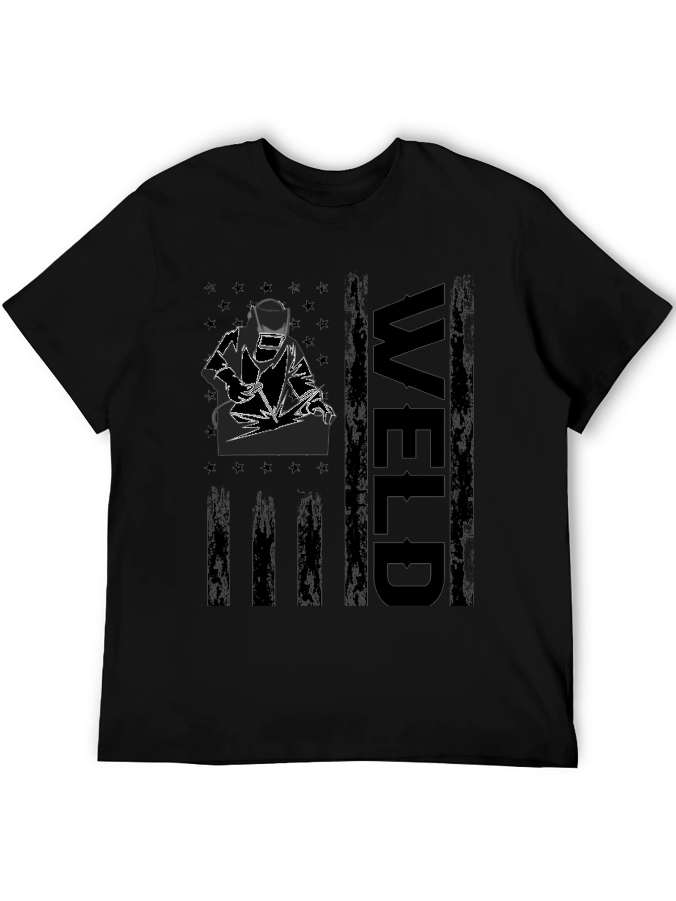 Welder American Flag Graphic Tee - Black