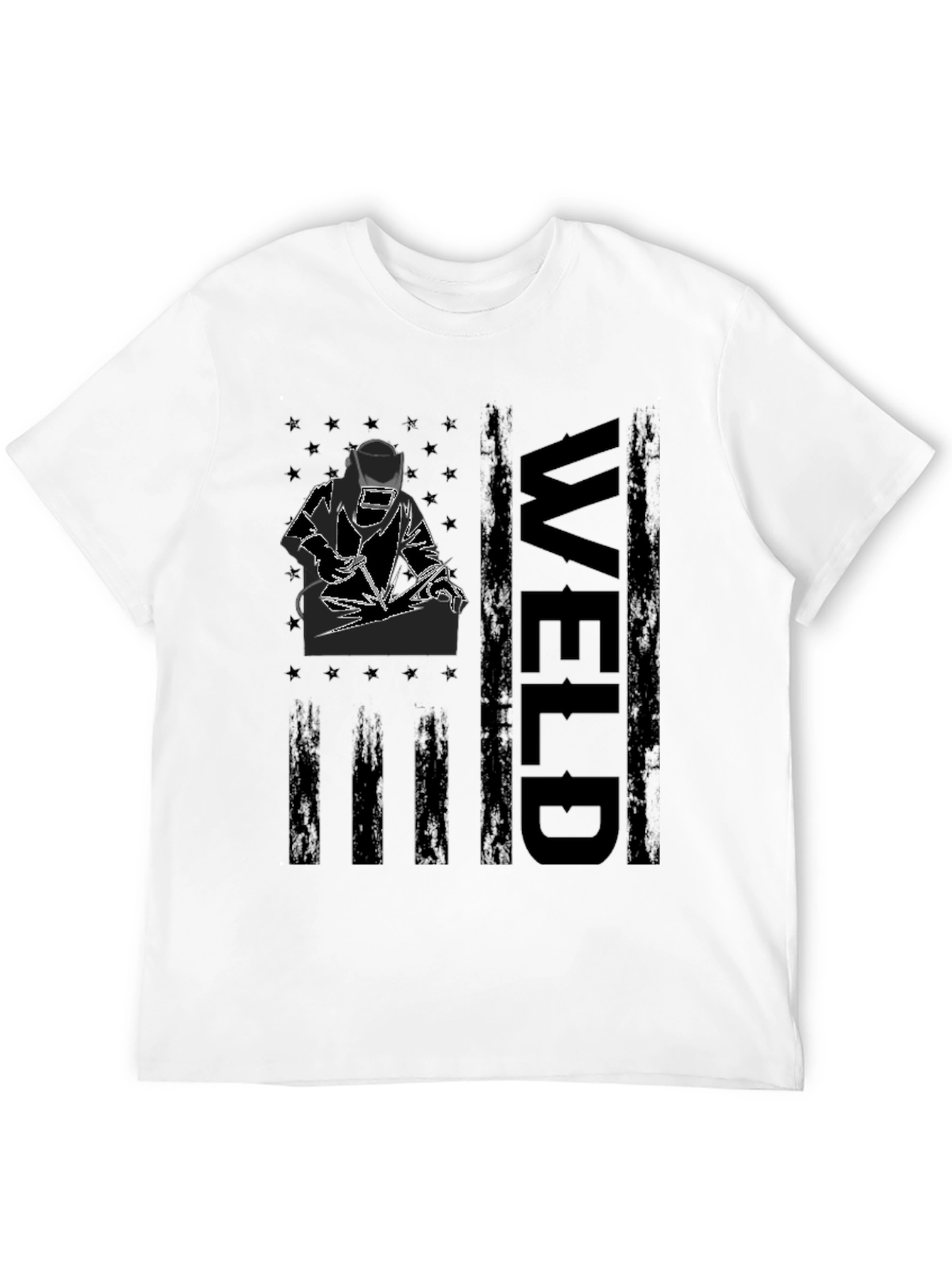 Welder American Flag Graphic Tee - Black