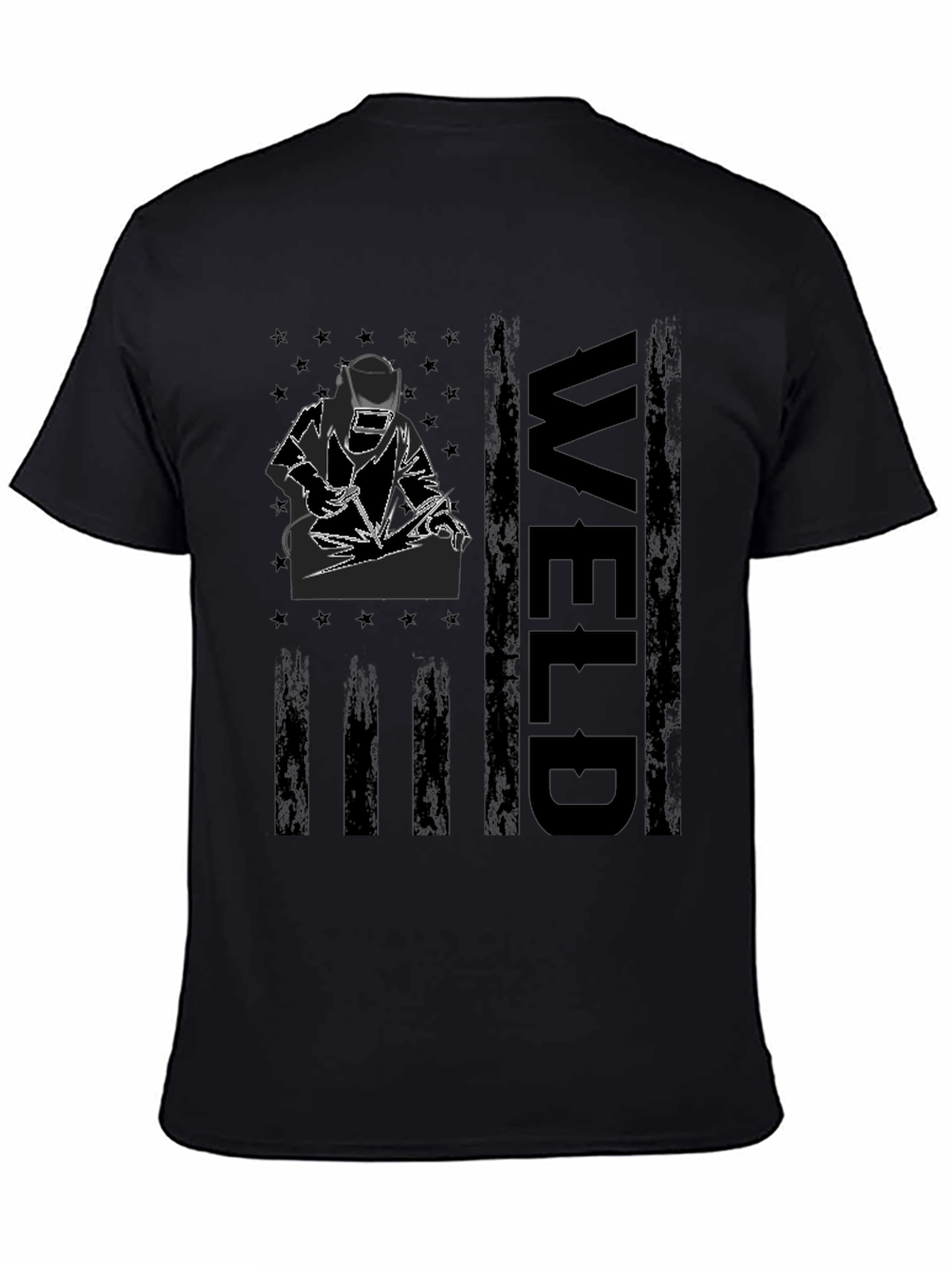 Welder American Flag Graphic Tee - Black