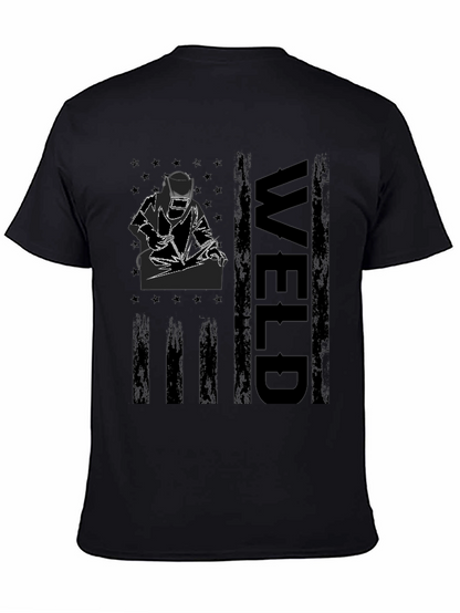 Welder American Flag Graphic Tee - Black