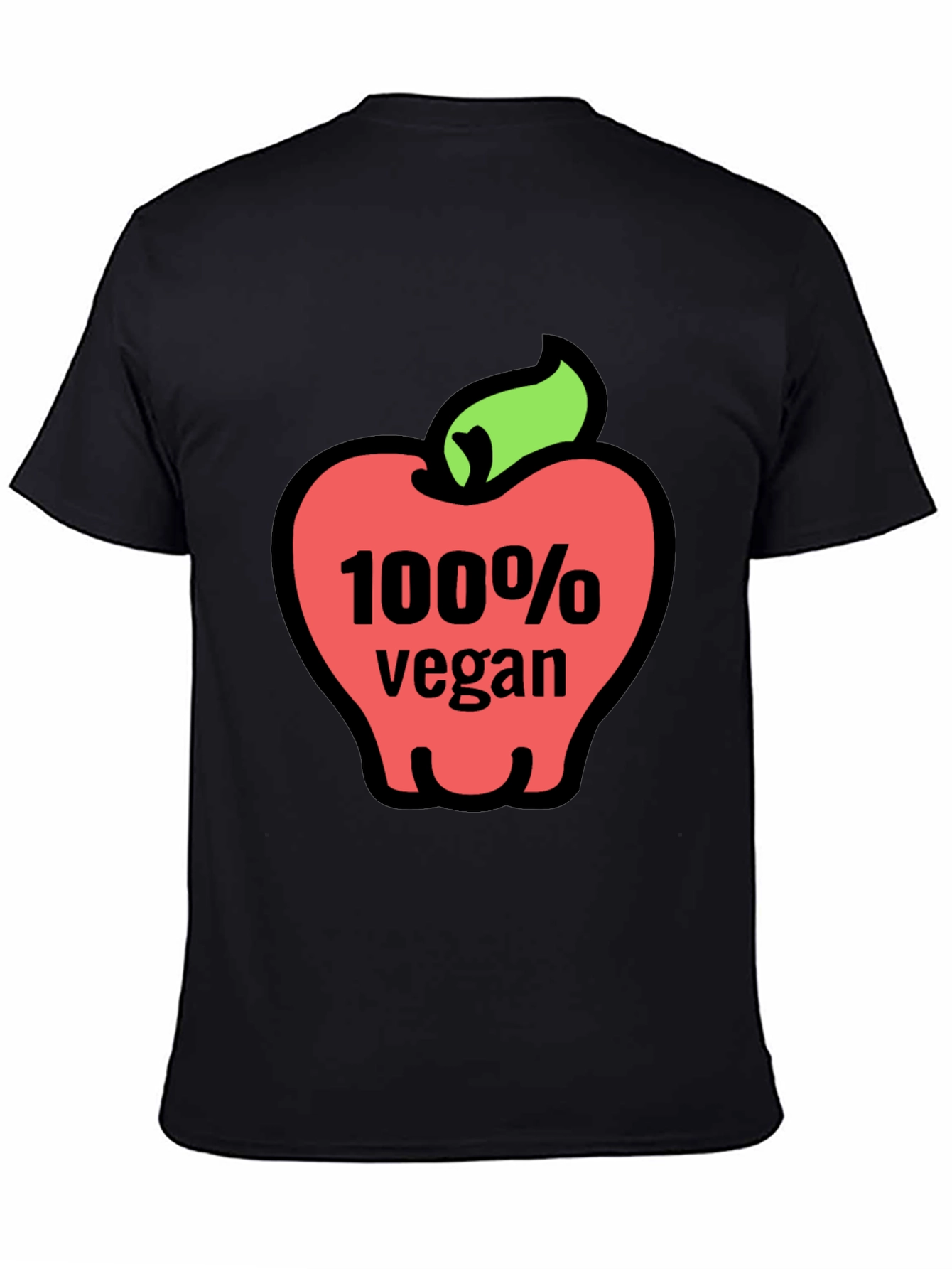 100% Vegan Apple Graphic Tee - Soft Cotton Blend