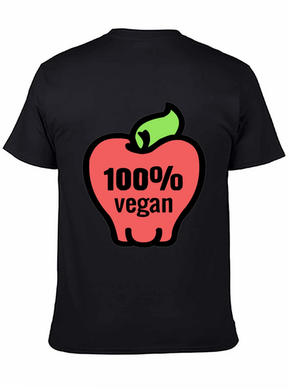 100% Vegan Apple Graphic Tee - Soft Cotton Blend