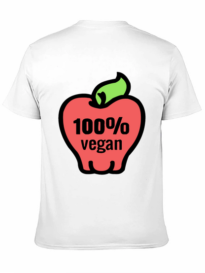 100% Vegan Apple Graphic Tee - Soft Cotton Blend