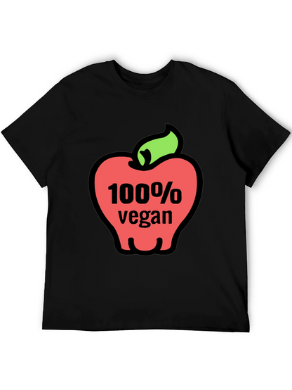 100% Vegan Apple Graphic Tee - Soft Cotton Blend