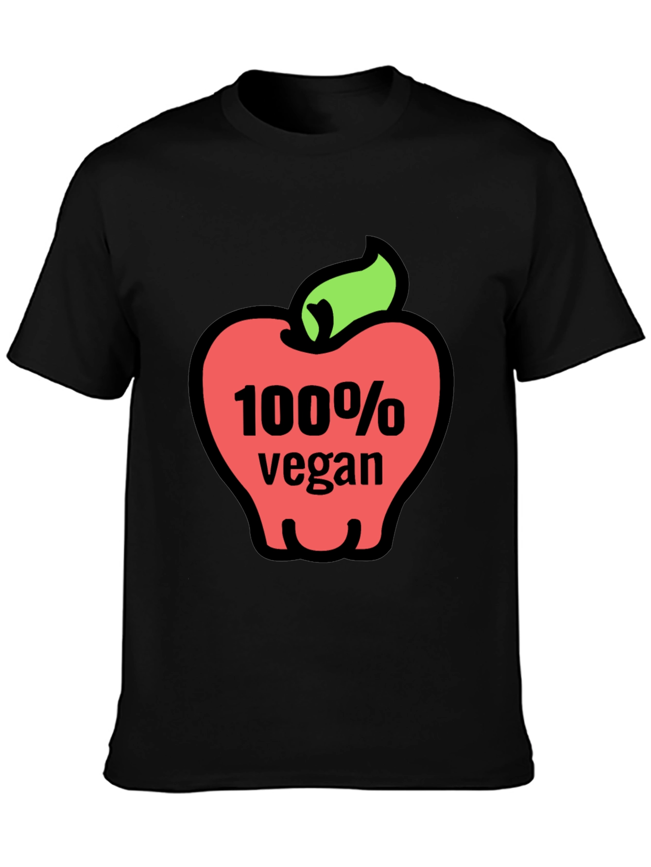 100% Vegan Apple Graphic Tee - Soft Cotton Blend