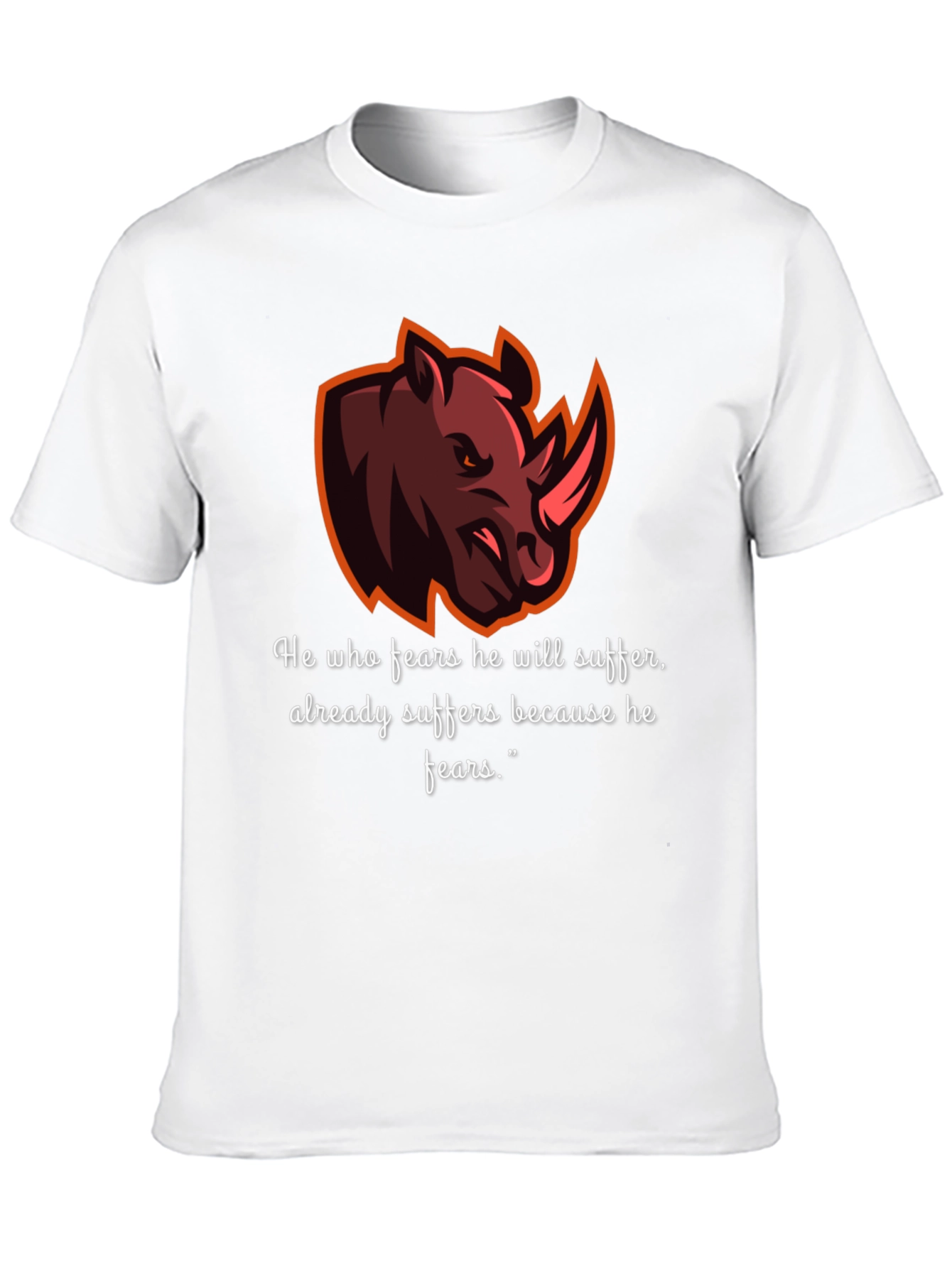 Rhino Graphic Tee - Fear Quote T-Shirt