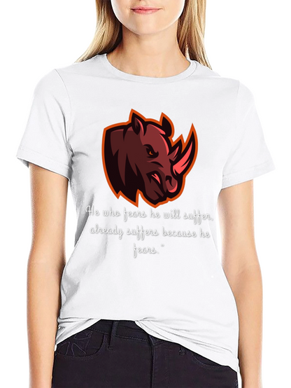 Rhino Graphic Tee - Fear Quote T-Shirt