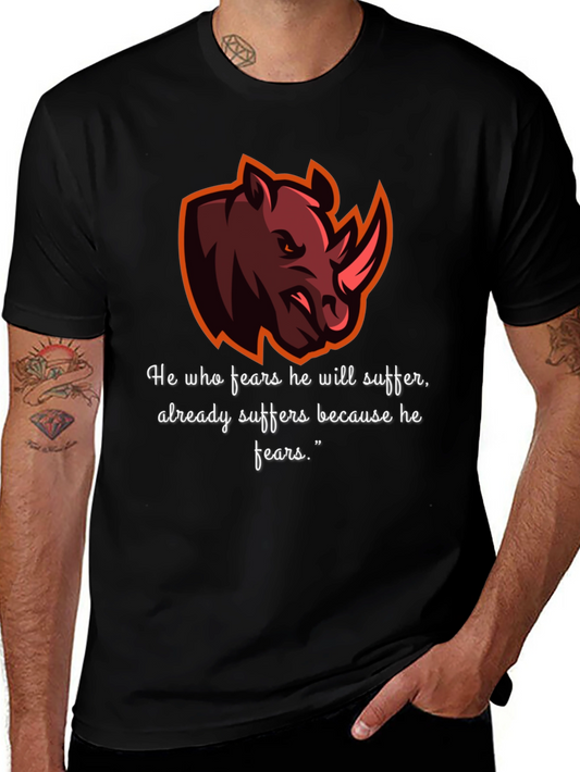 Rhino Graphic Tee - Fear Quote T-Shirt