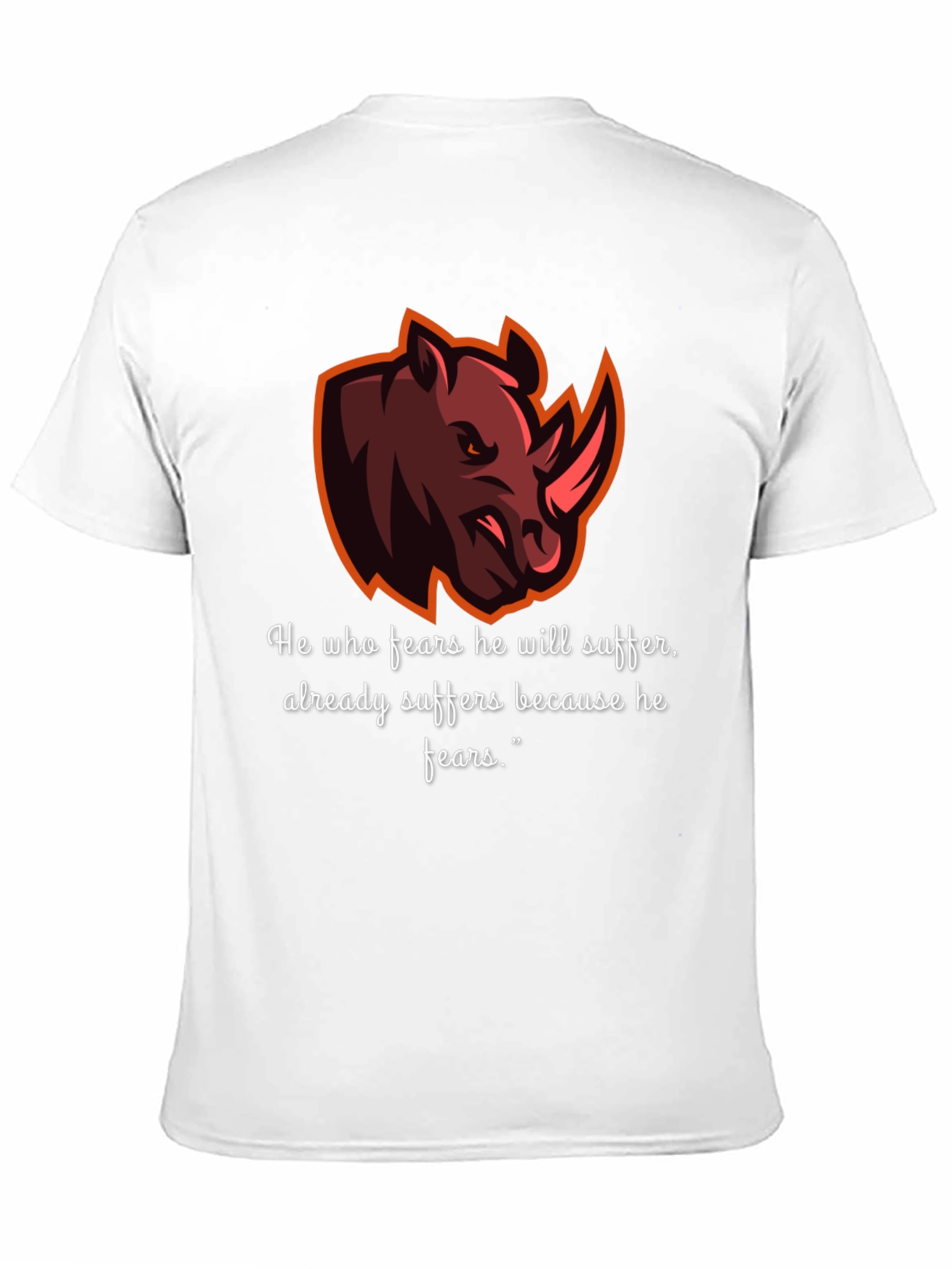 Rhino Graphic Tee - Fear Quote T-Shirt