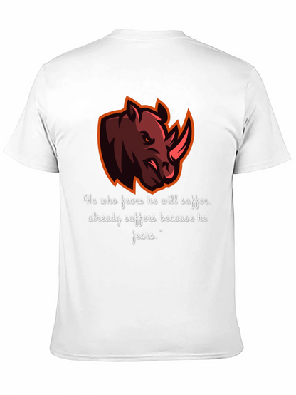 Rhino Graphic Tee - Fear Quote T-Shirt