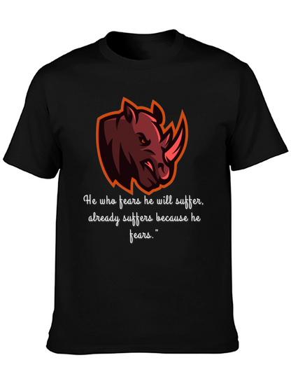 Rhino Graphic Tee - Fear Quote T-Shirt