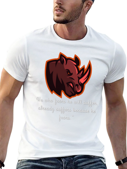 Rhino Graphic Tee - Fear Quote T-Shirt
