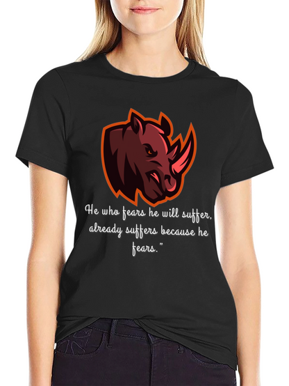 Rhino Graphic Tee - Fear Quote T-Shirt