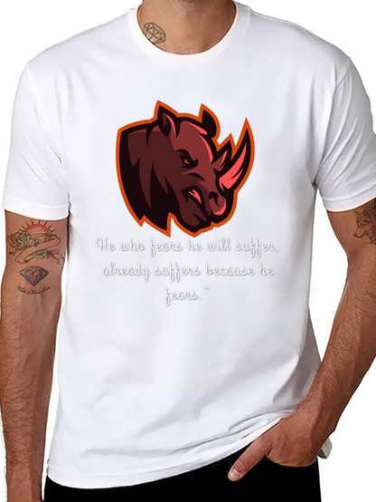 Rhino Graphic Tee - Fear Quote T-Shirt