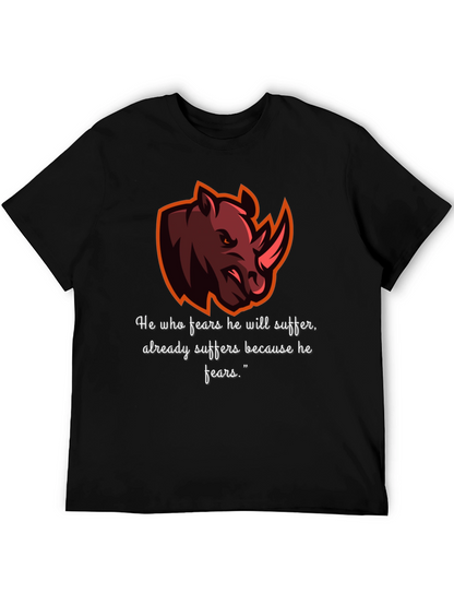 Rhino Graphic Tee - Fear Quote T-Shirt