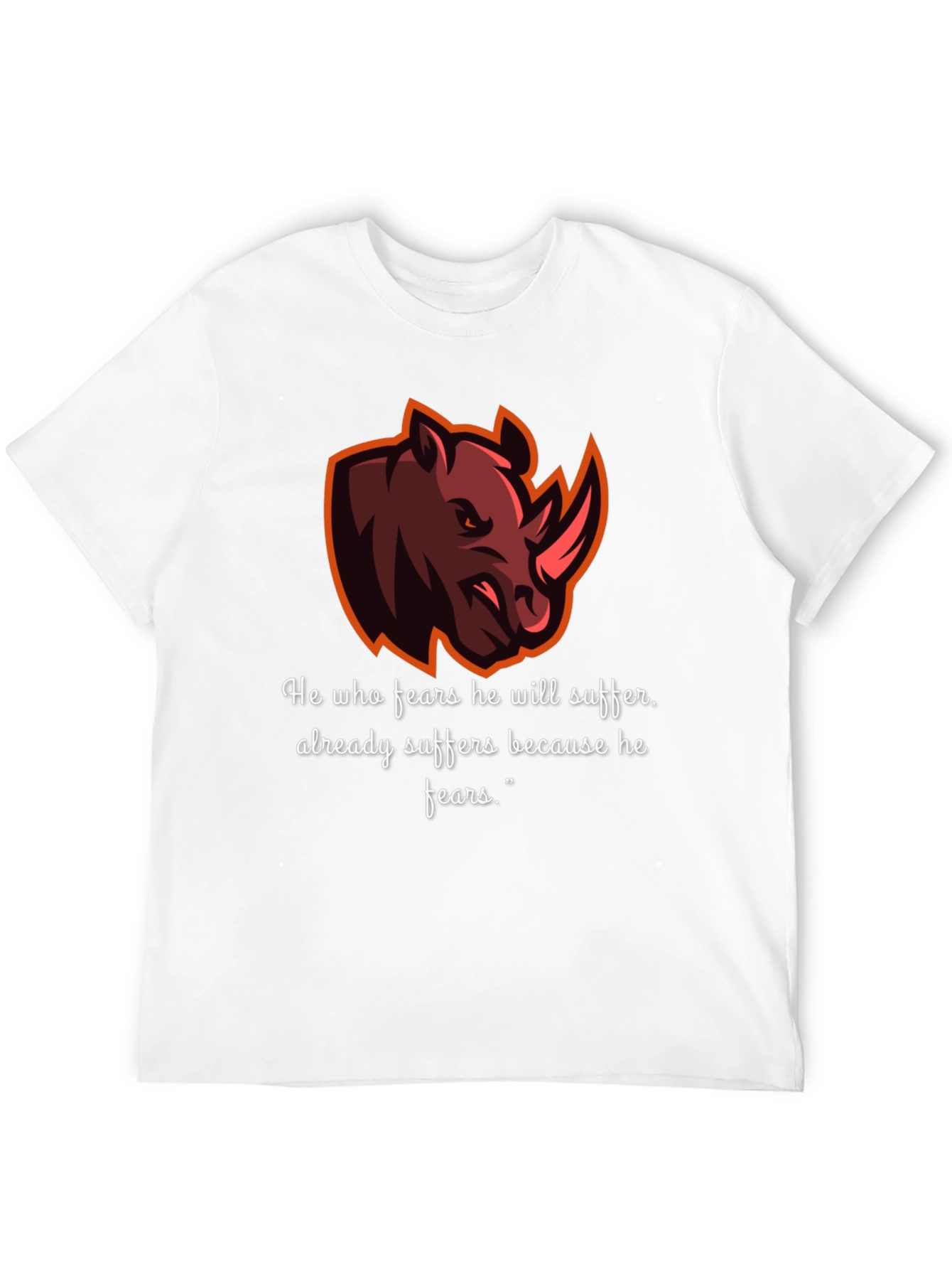 Rhino Graphic Tee - Fear Quote T-Shirt