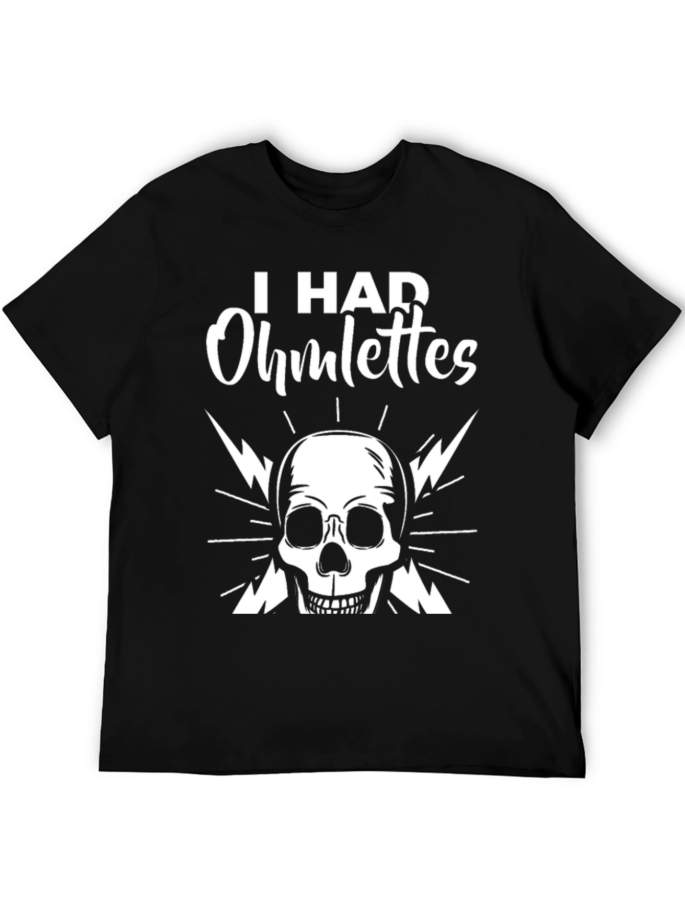 I Had Ohmlettes Skull Graphic Tee - Black