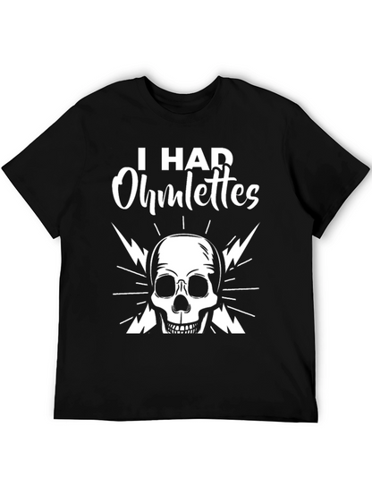 I Had Ohmlettes Skull Graphic Tee - Black