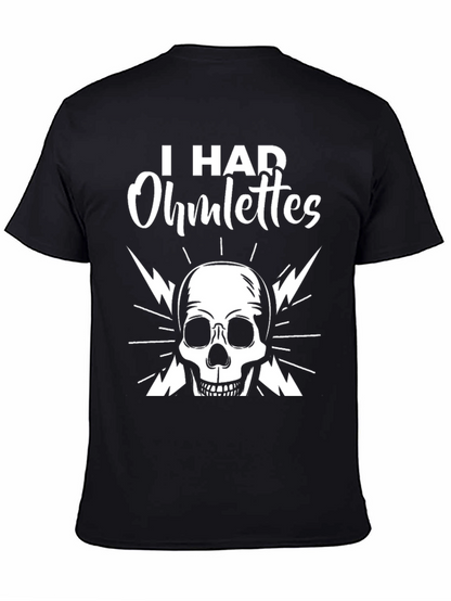 I Had Ohmlettes Skull Graphic Tee - Black