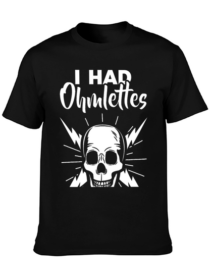 I Had Ohmlettes Skull Graphic Tee - Black