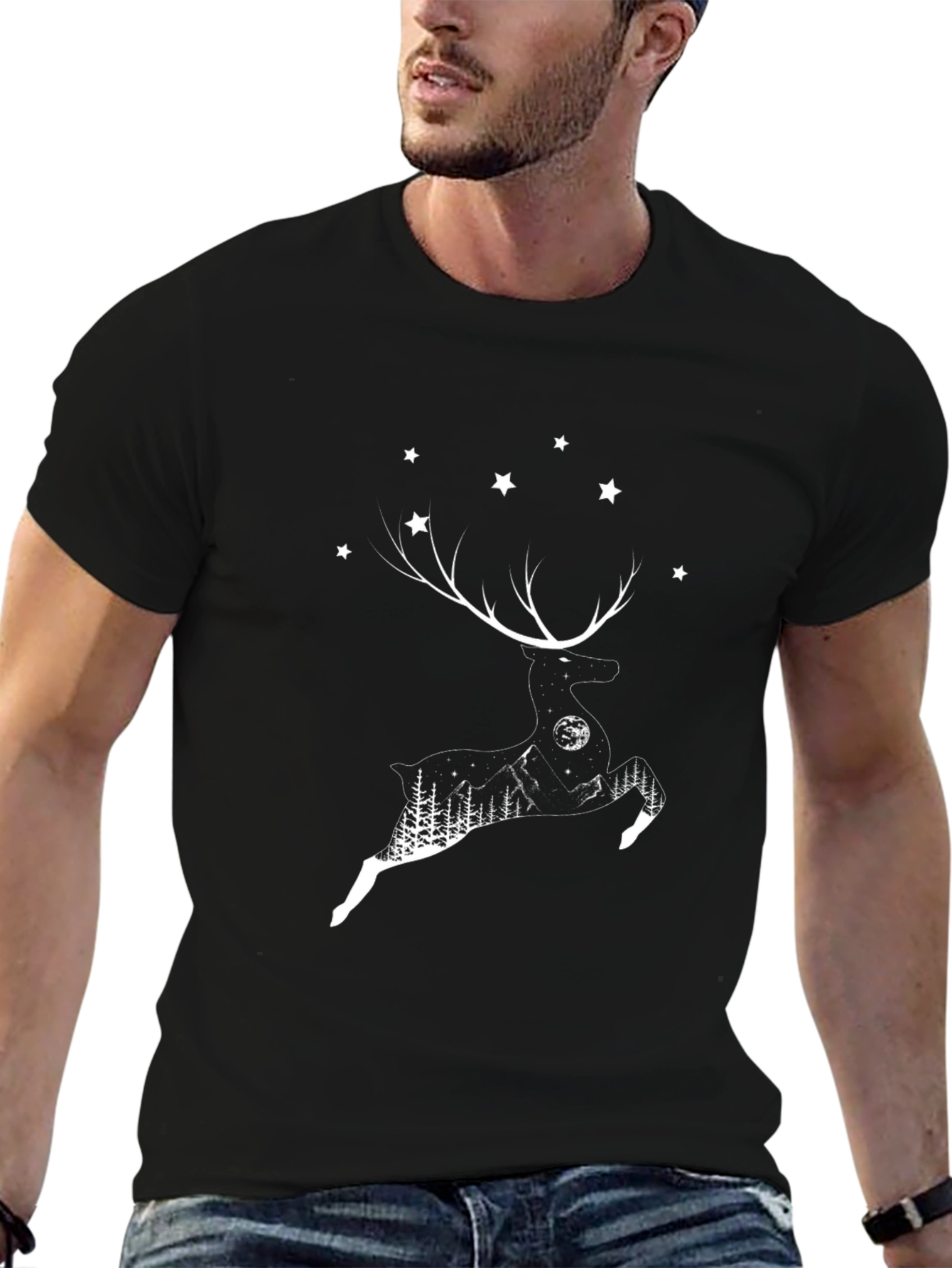 Reindeer Silhouette Graphic T-Shirt