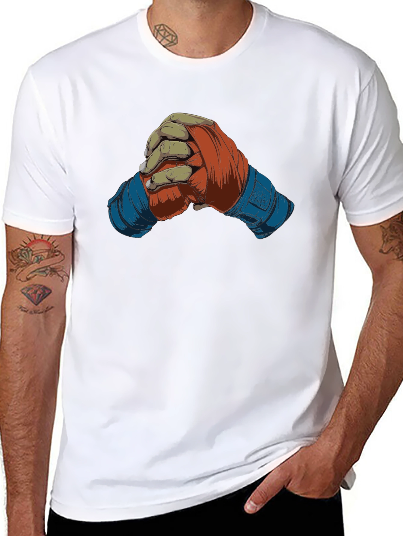 Knuckle Up Tee - Boxing Hand Wrap Graphic T-Shirt