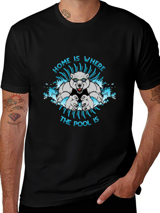 Home is Where the Pool Is T-Shirt - Bear Swimmer Tee