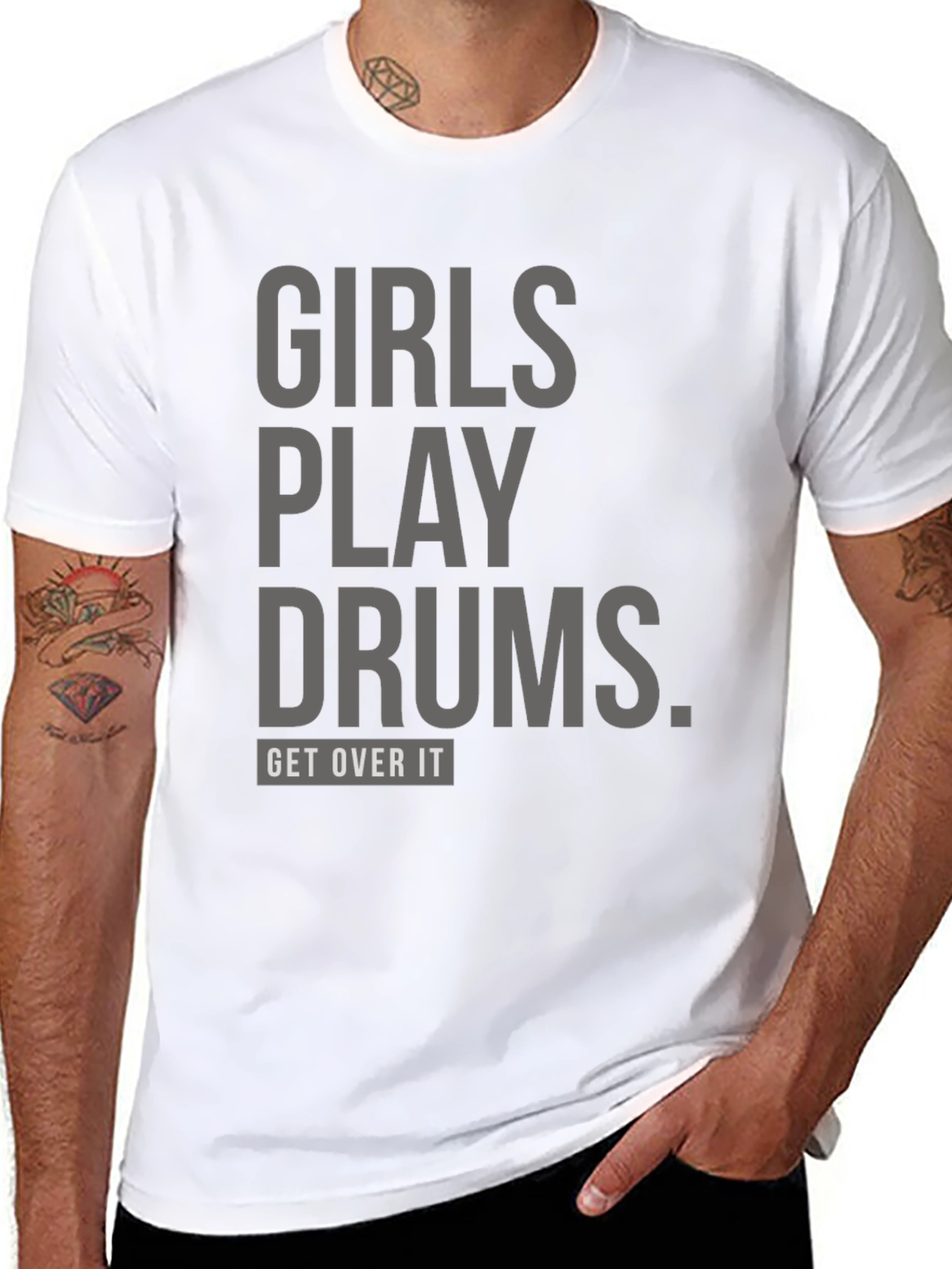 Girls Play Drums T-Shirt: Unisex Bold Statement Tee