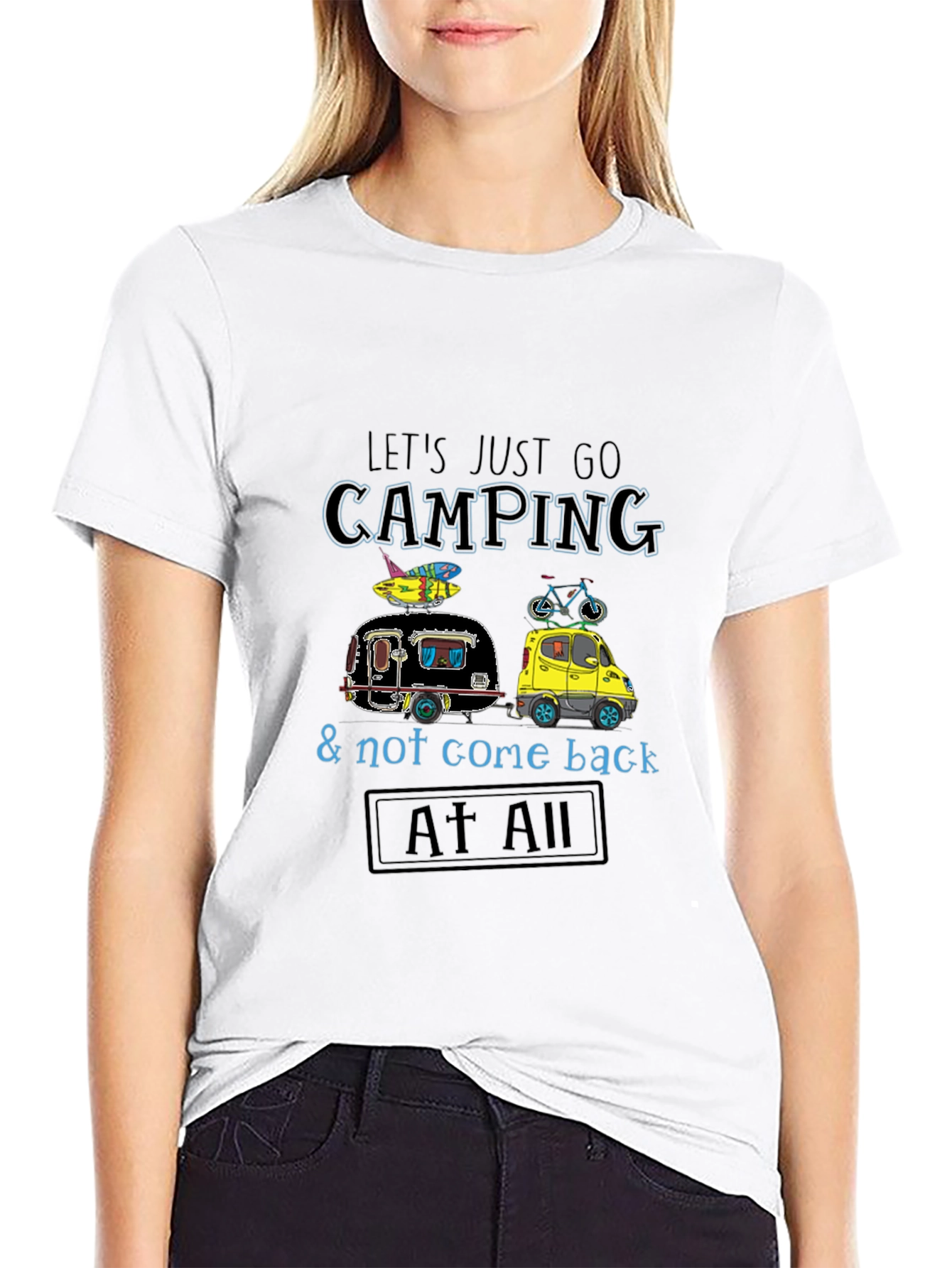 Camping Adventure Graphic Tee - Black