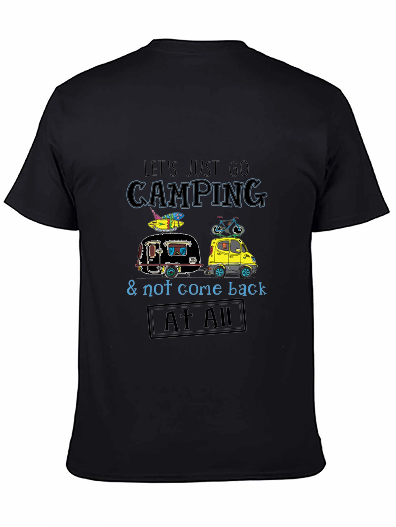 Camping Adventure Graphic Tee - Black