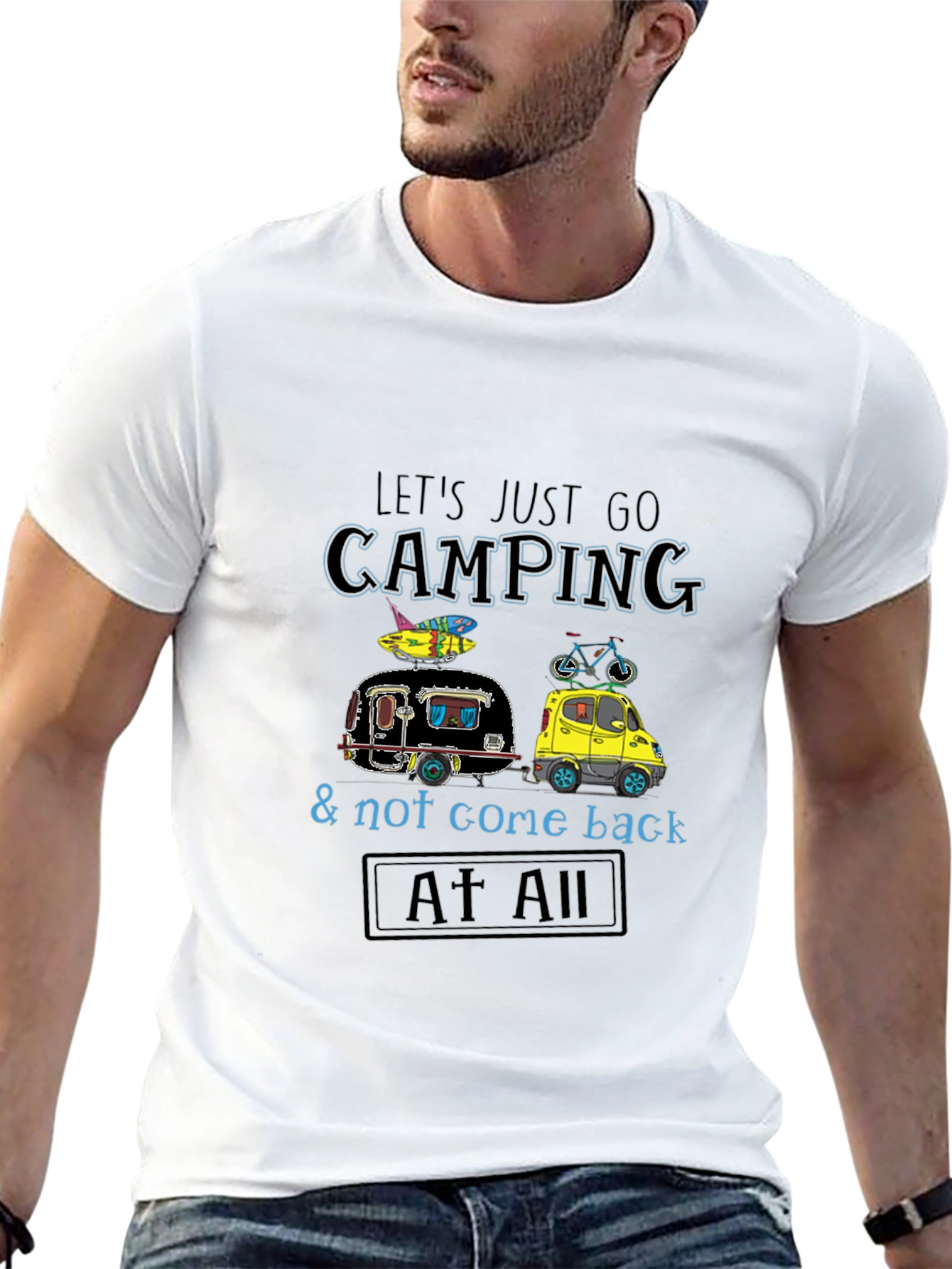 Camping Adventure Graphic Tee - Black