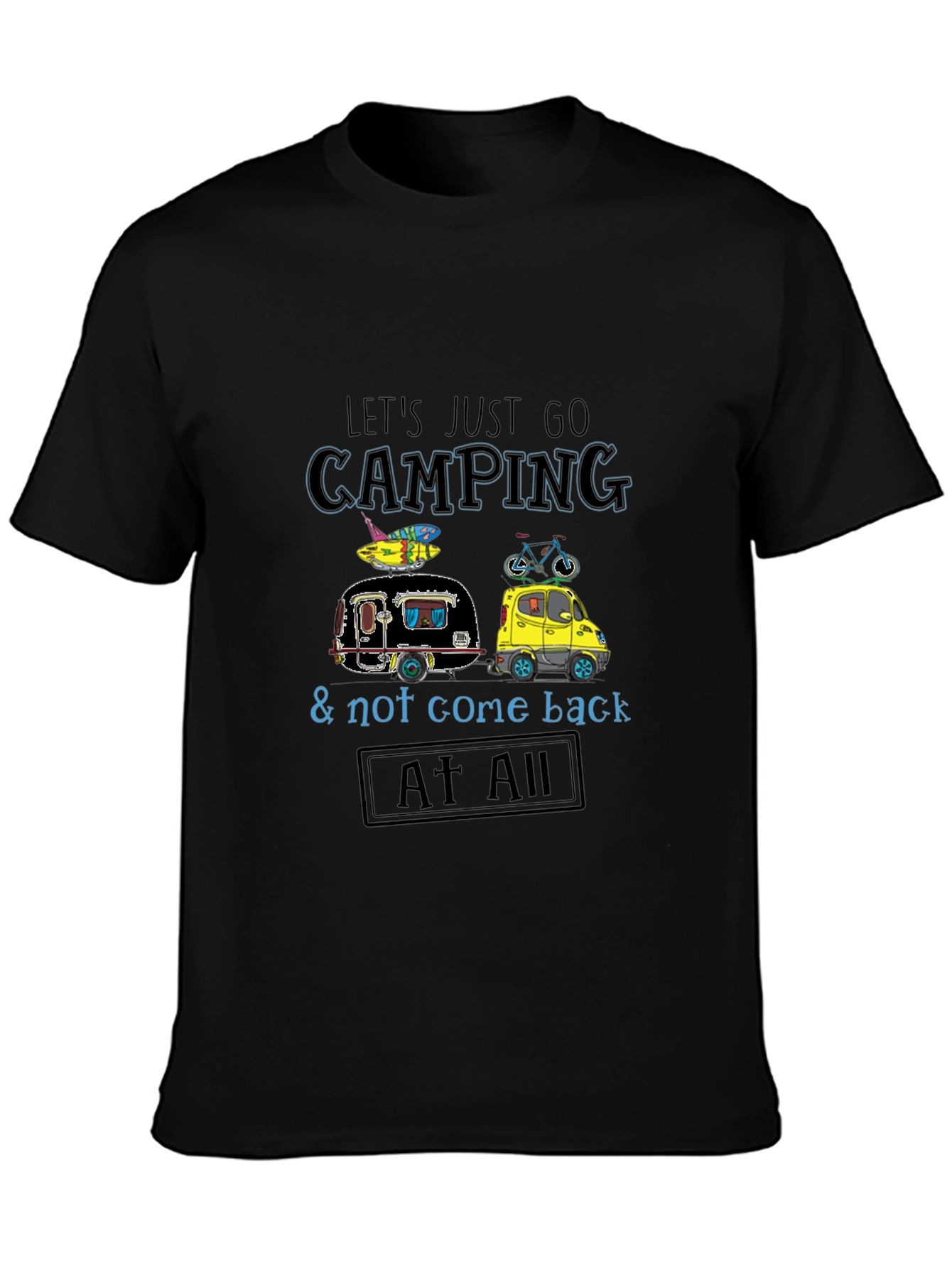 Camping Adventure Graphic Tee - Black