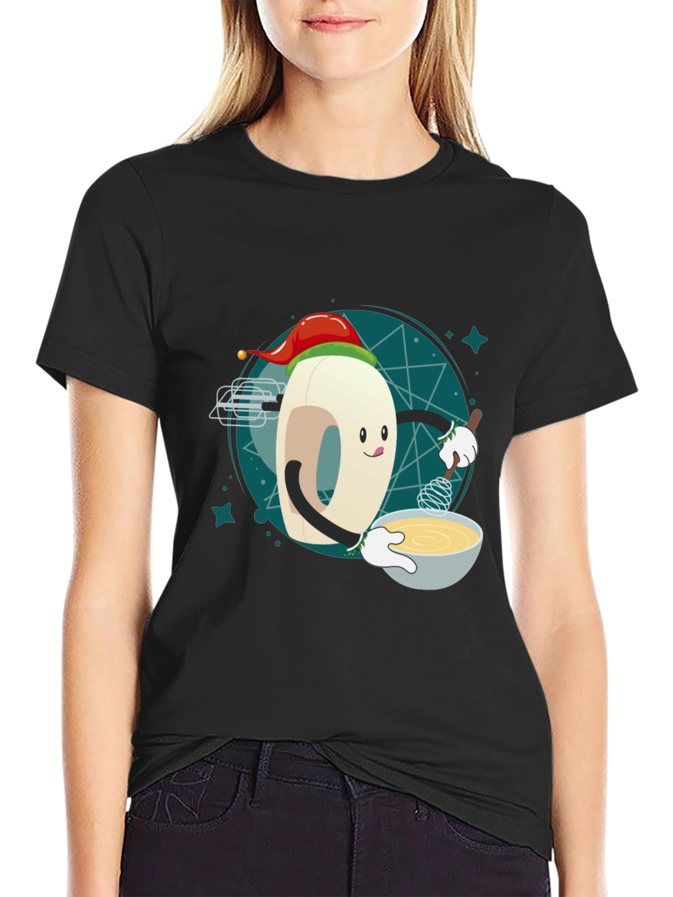 Festive Doughnut Baker T-Shirt - Holiday Cooking Tee