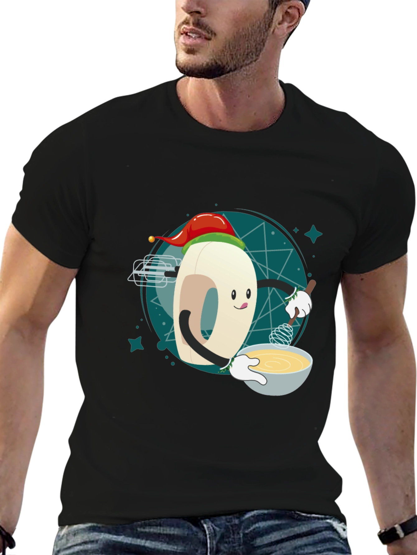 Festive Doughnut Baker T-Shirt - Holiday Cooking Tee