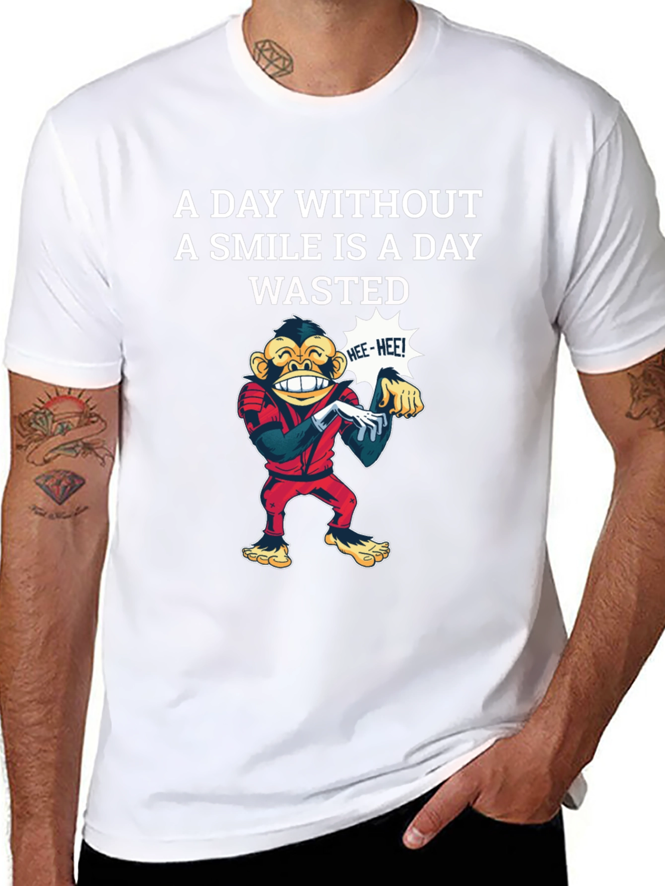 Smile Wasted Day Tee - Monkey Design