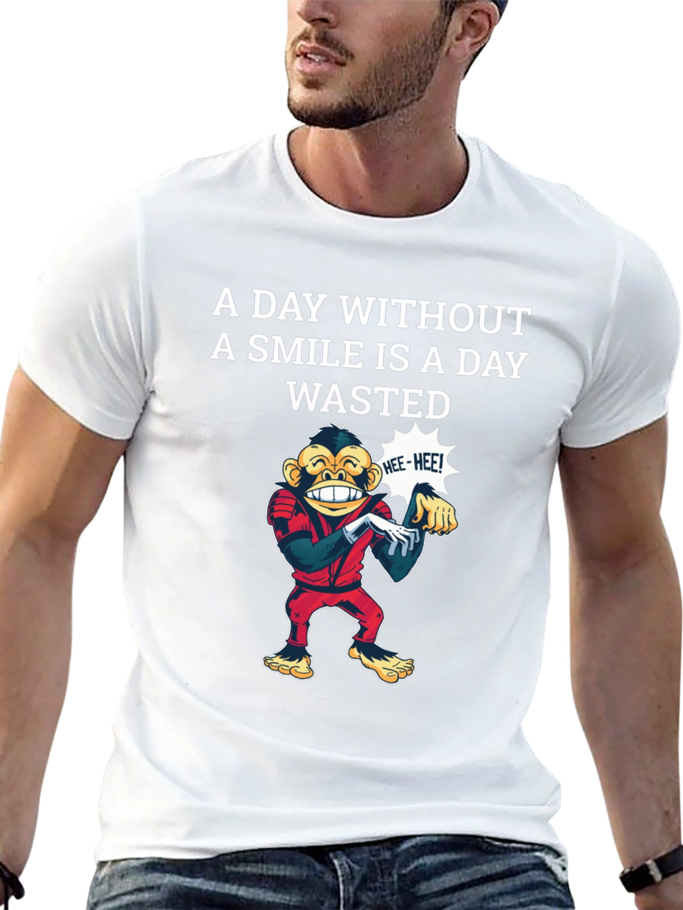 Smile Wasted Day Tee - Monkey Design