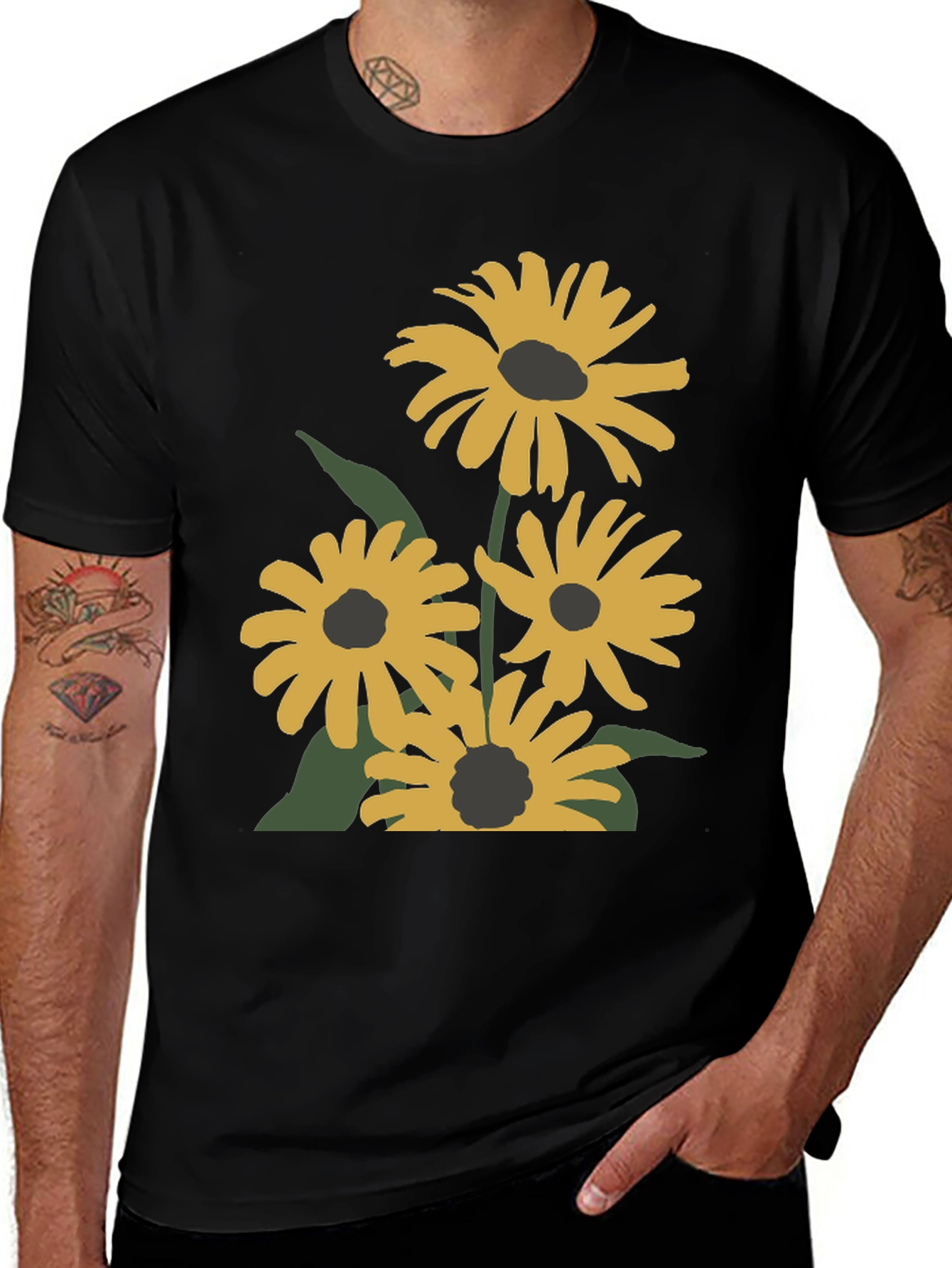 Black Floral Graphic T-Shirt