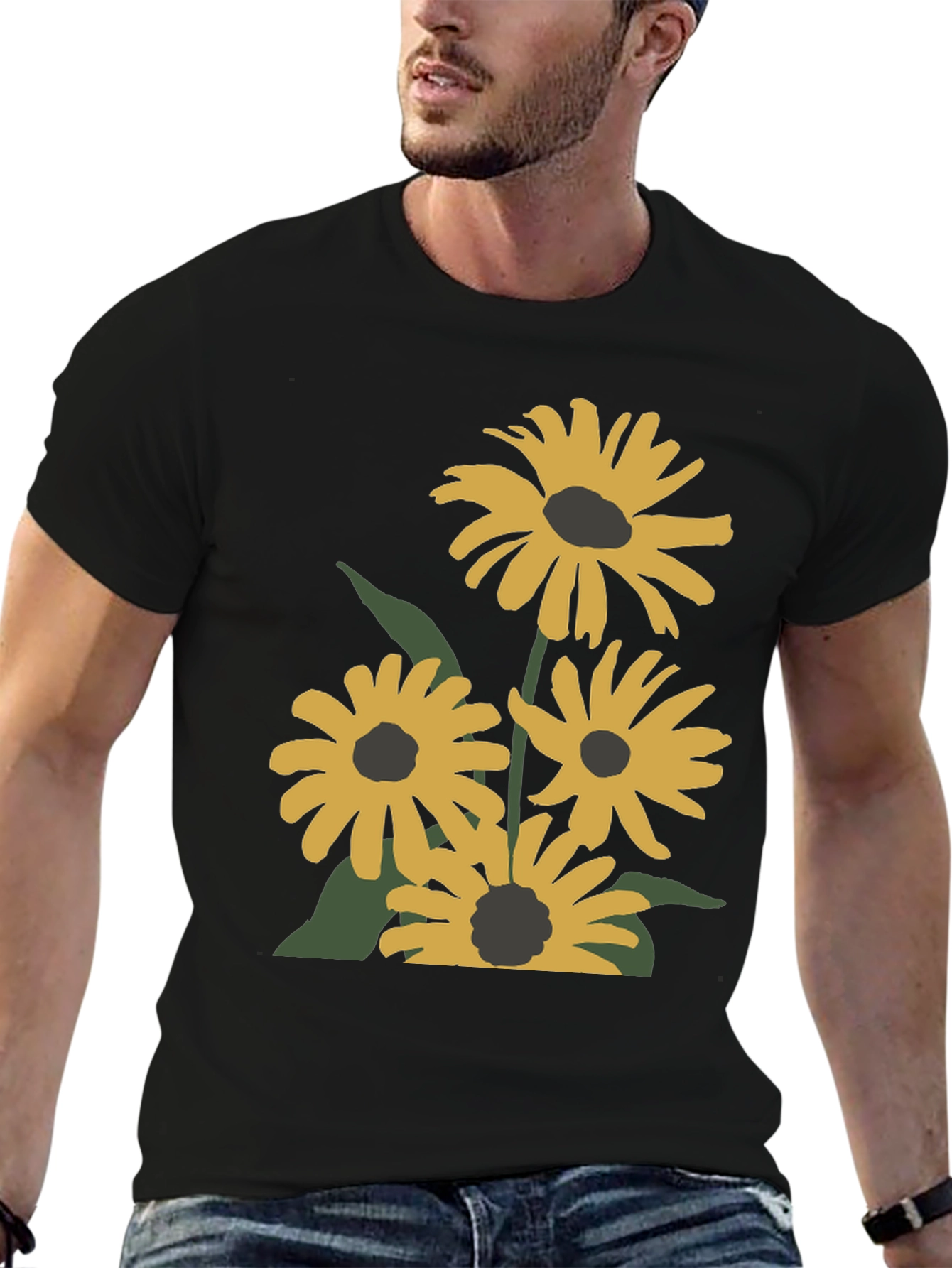 Black Floral Graphic T-Shirt