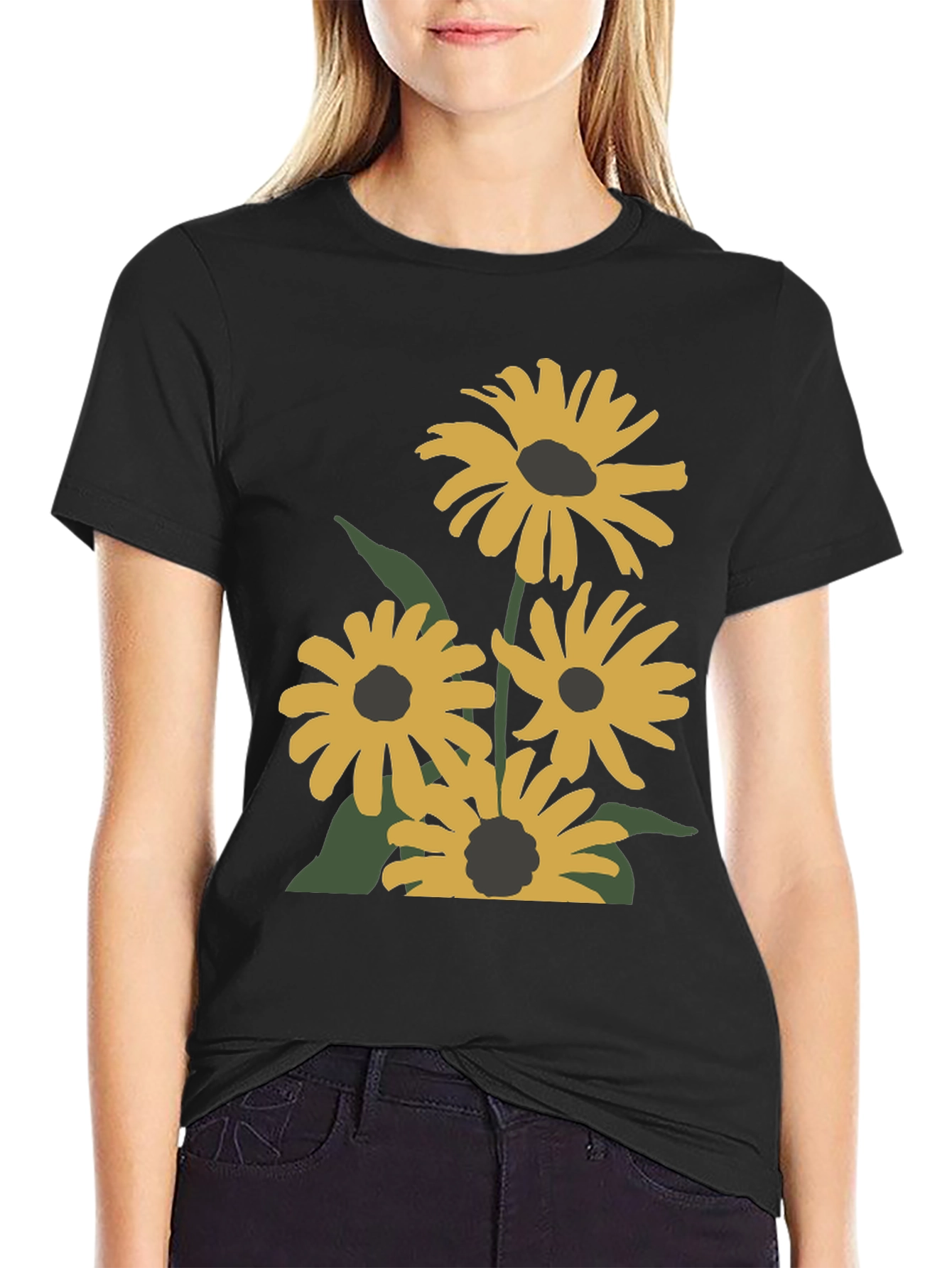 Black Floral Graphic T-Shirt