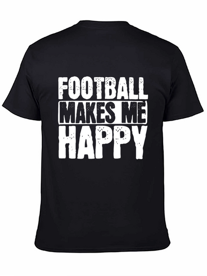 Football Makes Me Happy Graphic T-Shirt