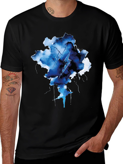 Lightning Bolt Cloud Graphic Tee - Black