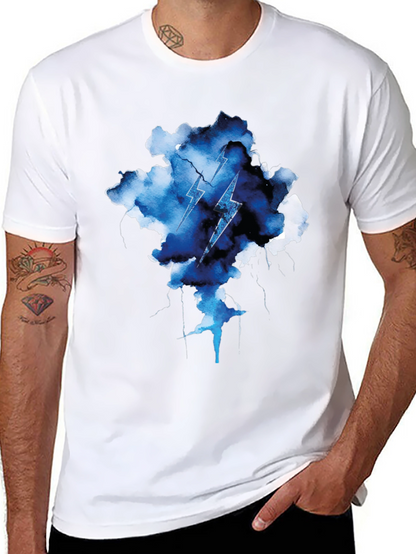 Lightning Bolt Cloud Graphic Tee - Black