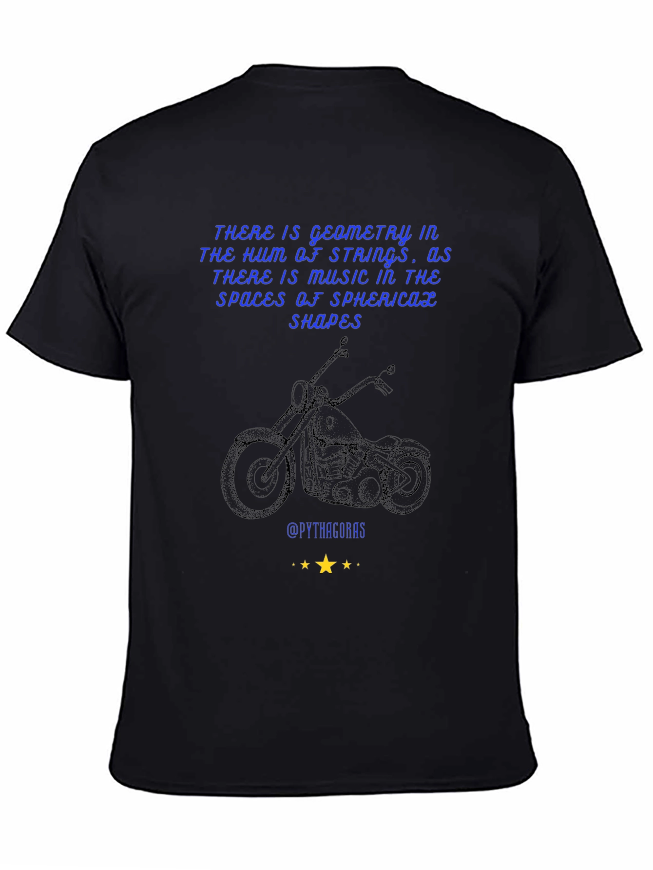 Geometric Music T-Shirt: Pythagorean Motorcycle Design
